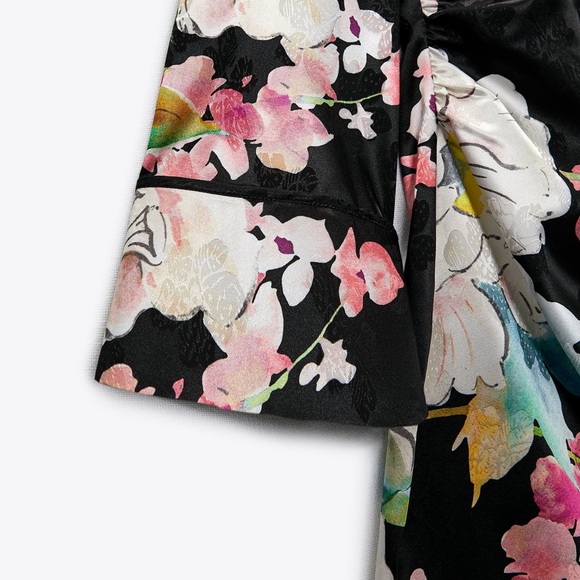 Zara Oriental Style Floral Print Mini Dress - Picture 9 of 9